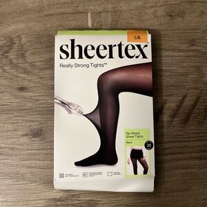 Sheertex Classic Sheer Rip-Resist Black Tights Size Lg